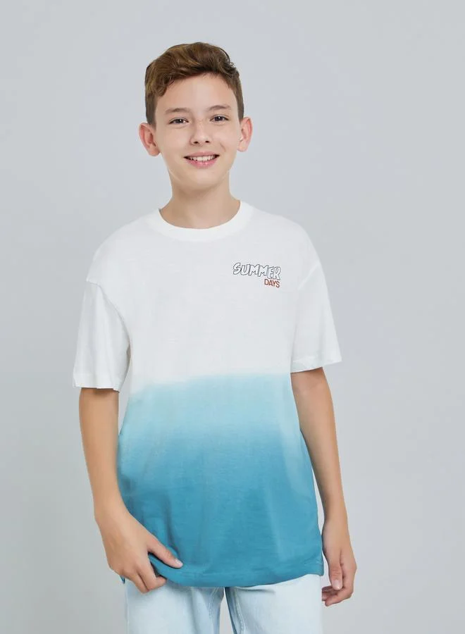 Styli Teen Boys Oversized Dip Dye T-Shirt