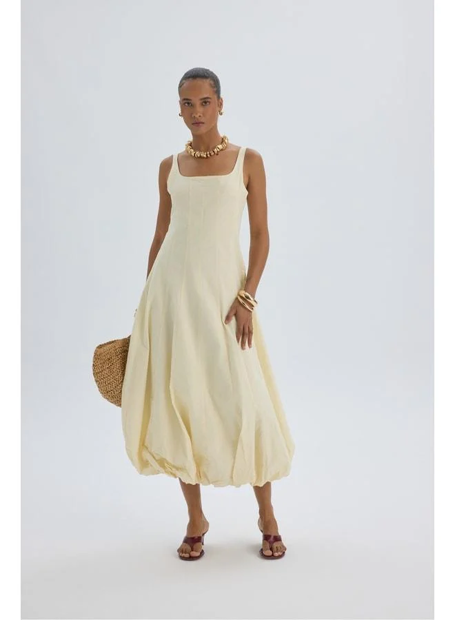 Garda Long Yellow Balloon Dress