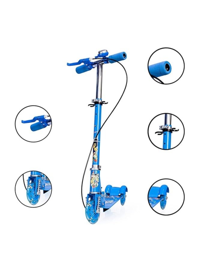 Zemic Kids Road Master Runner Kids Scooter, Skating Ride on, Scratch Free with Adjustable Level I Multicolor Flashing 3 Wheels I Handlebar & Foldable Design Scooter for Kids Above 2 Years - Blue - Image 2