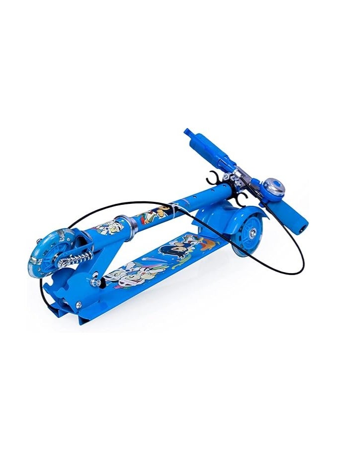 Zemic Kids Road Master Runner Kids Scooter, Skating Ride on, Scratch Free with Adjustable Level I Multicolor Flashing 3 Wheels I Handlebar & Foldable Design Scooter for Kids Above 2 Years - Blue - Image 5