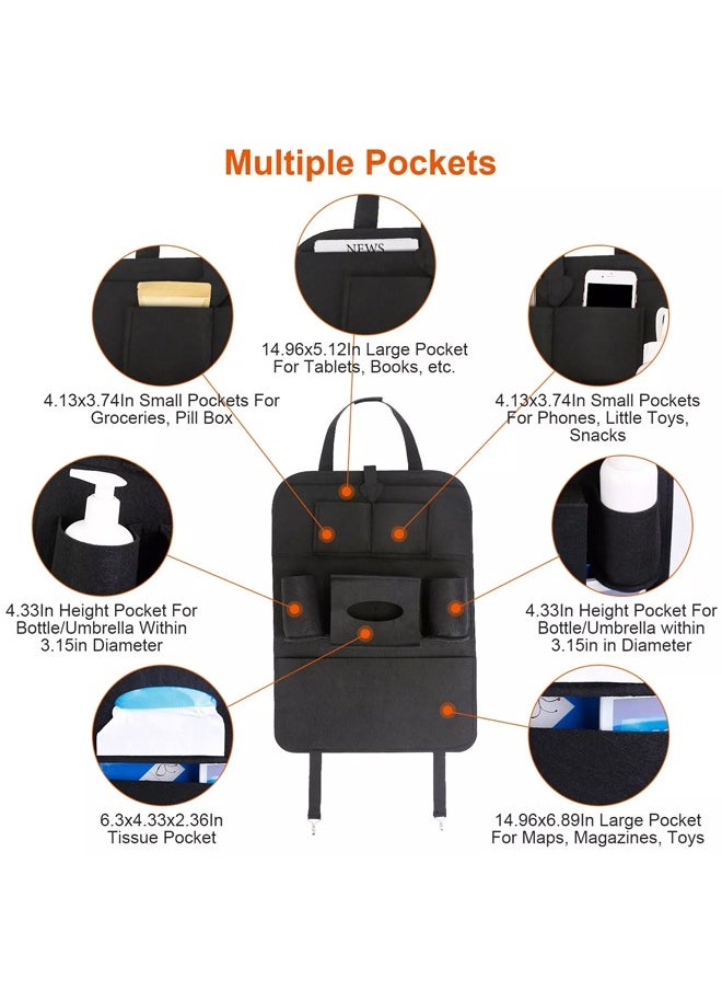 Occuwzz Seat storage bag hanging bag felt seat back bag storage bag car supplies multifunctional car storage box black  - Image 3