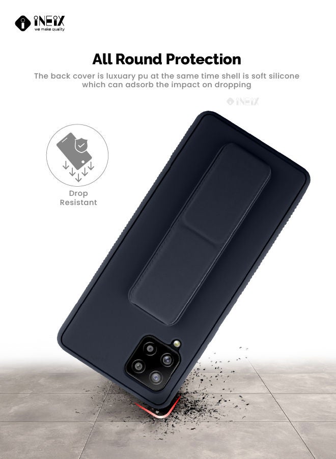 INEIX 3 in 1 Magnetic Hand Grip Holder Case For Samsung Galaxy A42 5G Navy Blue - Image 5