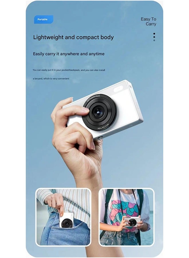 آيجو - كاميرا رقمية Aigo E6 بدقة 4K وضبط تلقائي للصورة وعمر طويل ومستشعر CMOS بدقة 64 مليون بكسل ومشغل بطاقات محمول وكاميرا CCD كلاسيكية - Image 1