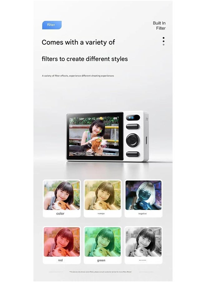 آيجو - كاميرا رقمية Aigo E6 بدقة 4K وضبط تلقائي للصورة وعمر طويل ومستشعر CMOS بدقة 64 مليون بكسل ومشغل بطاقات محمول وكاميرا CCD كلاسيكية - Image 1