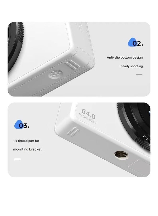 آيجو - كاميرا رقمية Aigo E6 بدقة 4K وضبط تلقائي للصورة وعمر طويل ومستشعر CMOS بدقة 64 مليون بكسل ومشغل بطاقات محمول وكاميرا CCD كلاسيكية - Image 1