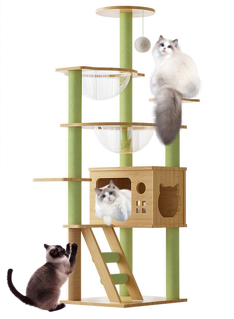 Kidle Cat Tree Cat Climbing Frame with Space Capsule Sisal Scratching Post Cat House Cat Toys 131*39.5*47.5cm - Image 1