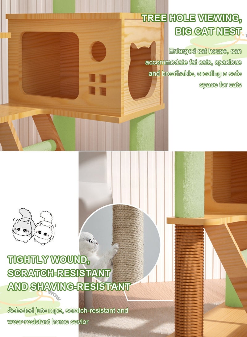 Kidle Cat Tree Cat Climbing Frame with Space Capsule Sisal Scratching Post Cat House Cat Toys 131*39.5*47.5cm - Image 5