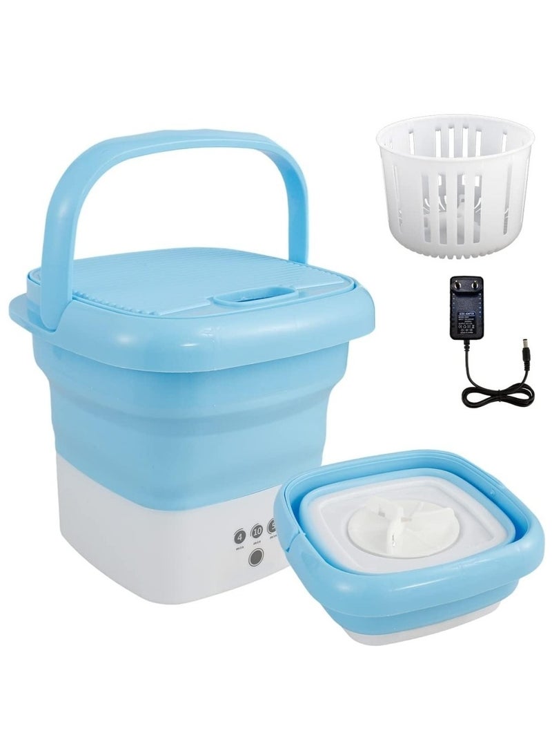 ماكس وشركاه غسالة ملابس أوتوماتيكية صغيرة قابلة للطي، غسالة ملابس داخلية خفيفة الوزن للسفر والتخييم والغسيل  - Image 1