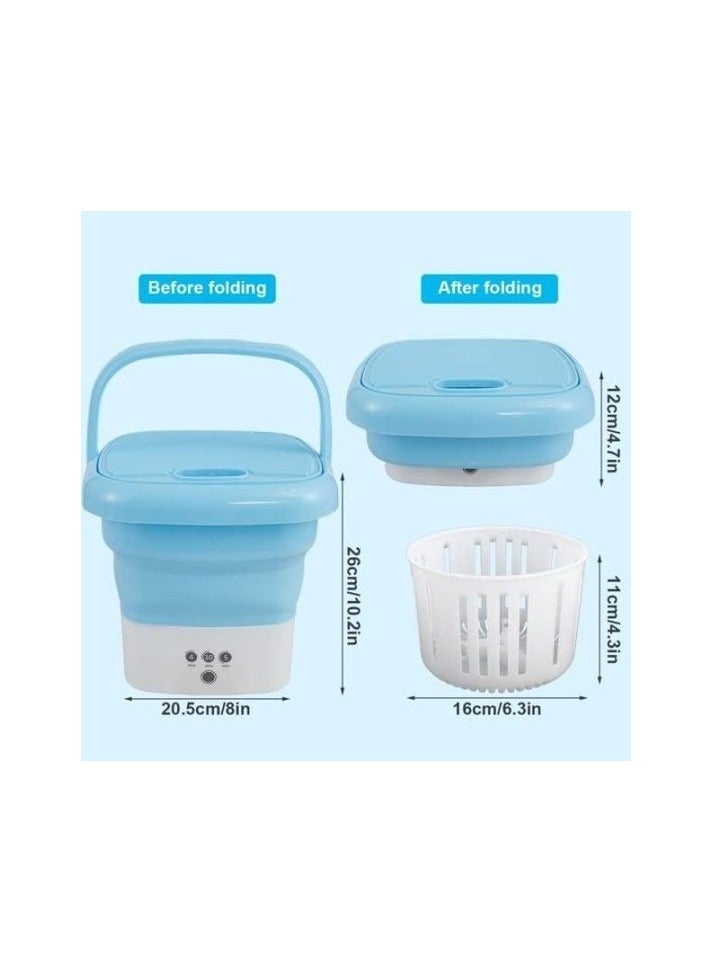 ماكس وشركاه غسالة ملابس أوتوماتيكية صغيرة قابلة للطي، غسالة ملابس داخلية خفيفة الوزن للسفر والتخييم والغسيل  - Image 2