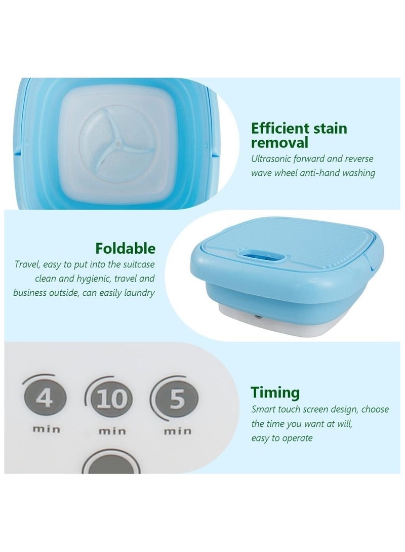 ماكس وشركاه غسالة ملابس أوتوماتيكية صغيرة قابلة للطي، غسالة ملابس داخلية خفيفة الوزن للسفر والتخييم والغسيل  - Image 3