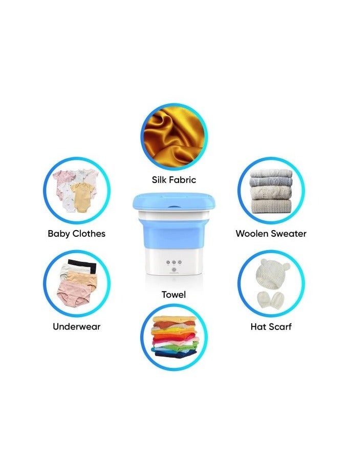 ماكس وشركاه غسالة ملابس أوتوماتيكية صغيرة قابلة للطي، غسالة ملابس داخلية خفيفة الوزن للسفر والتخييم والغسيل  - Image 5