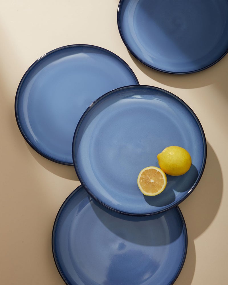 Pokini Stoneware Dinnerware Sets, Ceramic Plates and Bowls Set, Microwave & Dishwasher Safe Kitchen Dish Set, Modern Dinner Plates | Salad Plate | Cereal Bowls for 4, Dishware Sets Blue - Image 4
