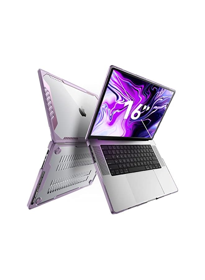 SUPCASE [Unicorn Beetle Clear Series] Case Designed for MacBook Pro 16 Inch (2021 Release) A2485 M1 Pro / M1 Max,Slim Clear Protective Cover for MacBook Pro 16" with Touch ID - Lilac - Image 1