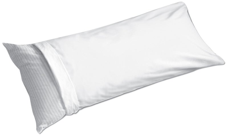 Levinsohn Fresh Ideas Body Pillow Cover 100% Soft Cotton 20 x 54 Inch, White - Image 1