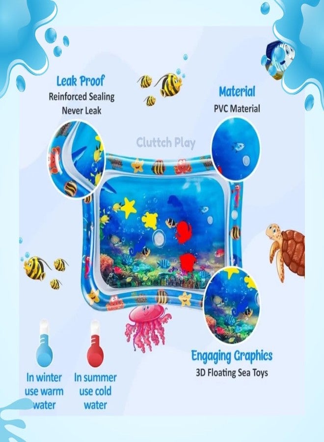 Cluttch Play Kids Water Play Mat Toys Inflatable Tummy Time Leakproof Water Play Mat and Toddlers Perfect Fun Activity Inflatable Indoor and Outdoor - Image 4