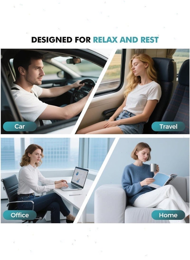 بوميفار وسادة رقبة للسفر من رغوة الذاكرة، دعم رقبة مريح ومريح للجسم مع قناع عين وسدادات أذن وحقيبة تخزين، وسادة خفيفة الوزن ومحمولة للطائرة والحافلة والسيارة والمكتب核心优化点： - Image 5