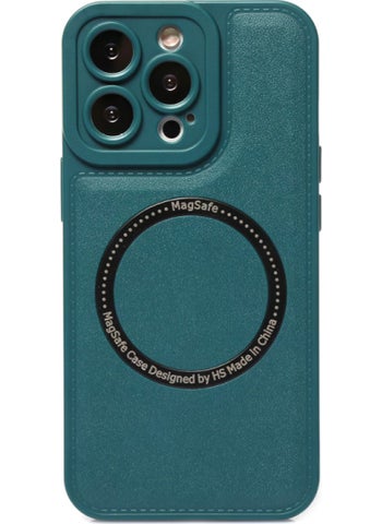 Supertrend iPhone 12 Pro Max Megsafe Leather Phone Case Green  - Image 1