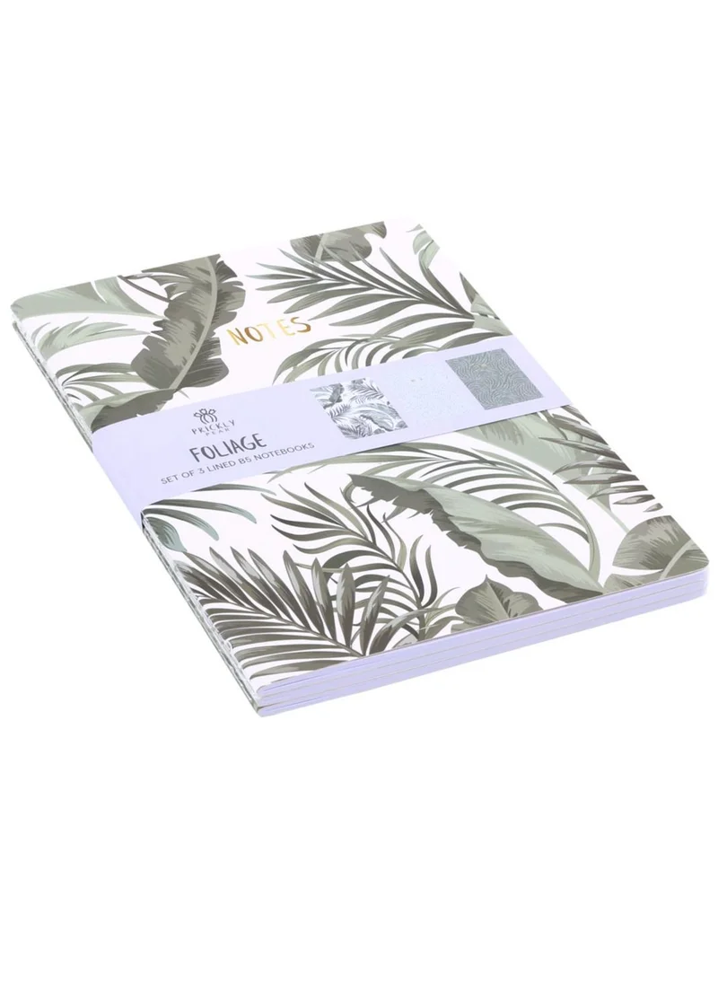 Prickly Pear Set Of 3 B5 Green Foliage Notebooks