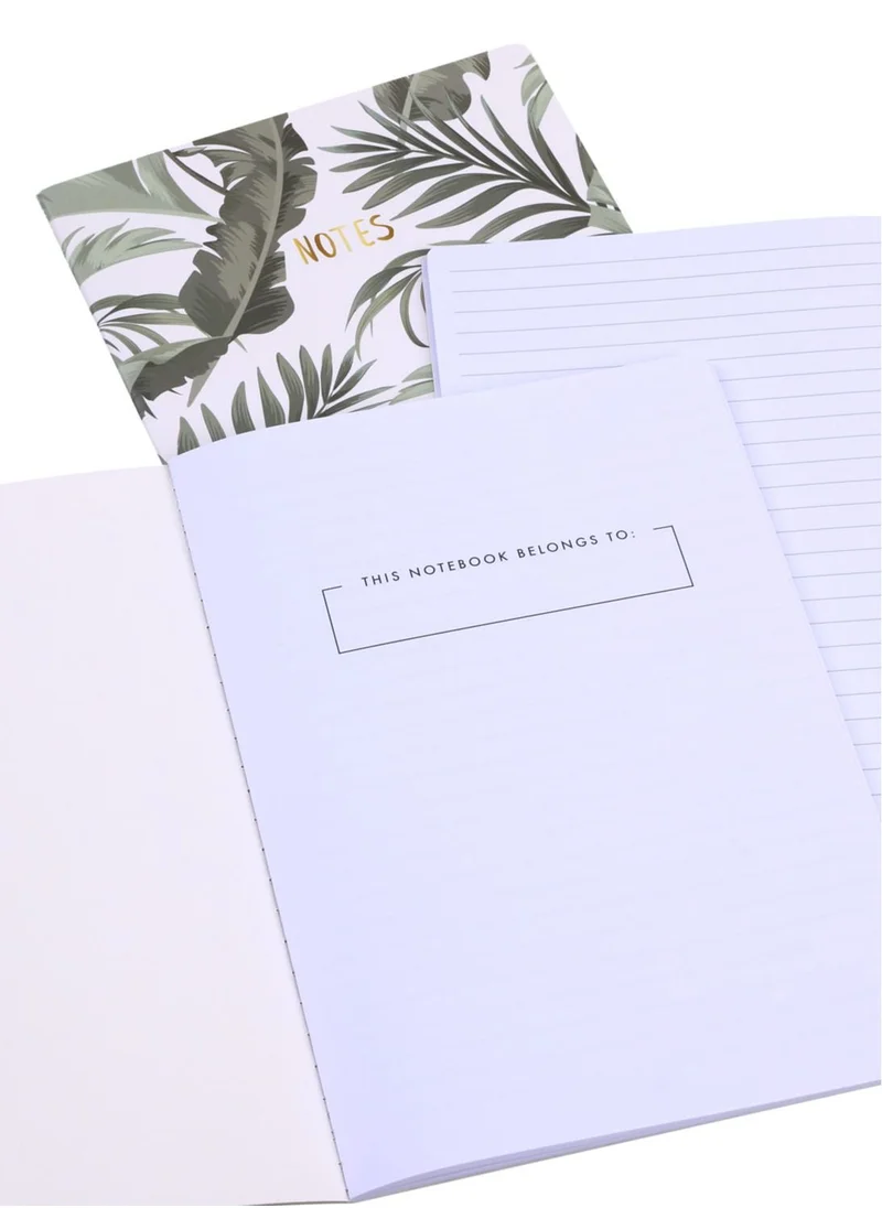 Prickly Pear Set Of 3 B5 Green Foliage Notebooks