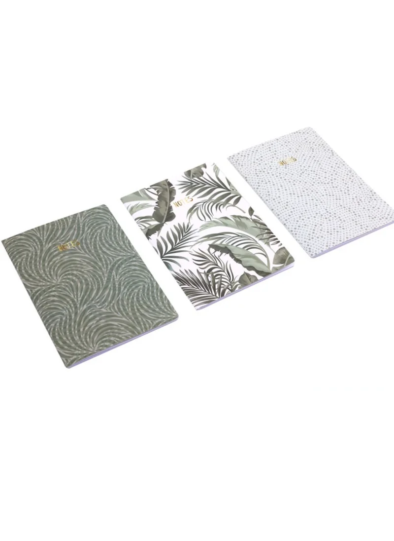 Prickly Pear Set Of 3 B5 Green Foliage Notebooks