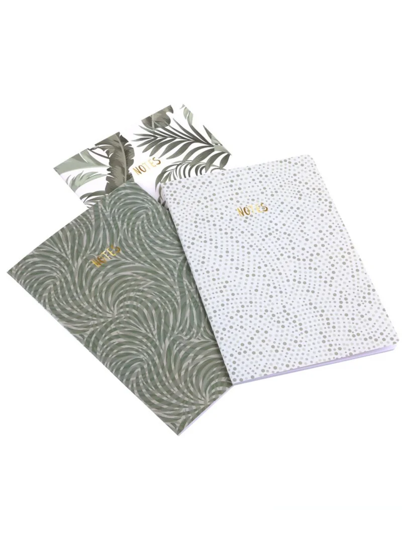 Prickly Pear Set Of 3 B5 Green Foliage Notebooks