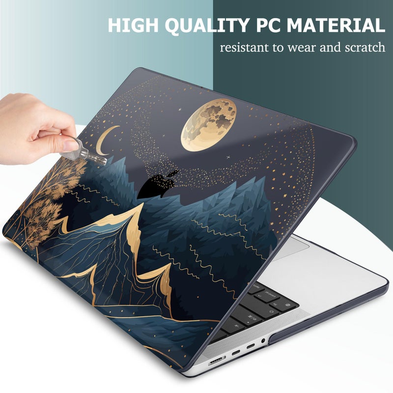 May Chen Case for MacBook Pro 14 inch, Models A2442 A2779 A2918 A2992 A3401 A3185 A3112 A3434, M1 M2 M3 M4 M5 Chip (2021-2025 Release), Plastic Hard Shell Case with Keyboard Cover, Starry Mountain - Image 3