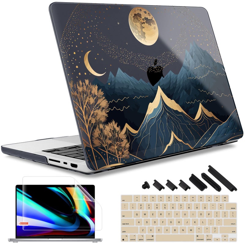 May Chen Case for MacBook Pro 14 inch, Models A2442 A2779 A2918 A2992 A3401 A3185 A3112 A3434, M1 M2 M3 M4 M5 Chip (2021-2025 Release), Plastic Hard Shell Case with Keyboard Cover, Starry Mountain - Image 1