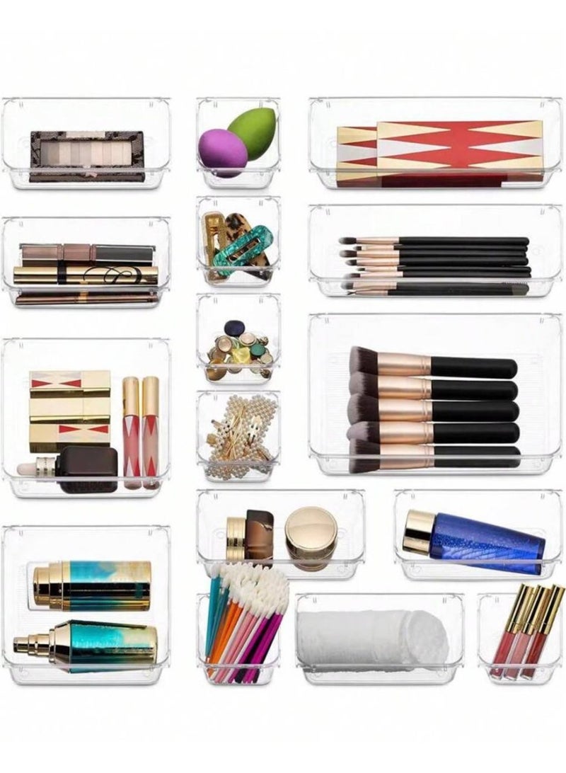8-Piece Multi-Purpose Drawer Organizer – High-Quality Clear Acrylic Material for Organizing Accessories, Cosmetics, and Stationery - Image 1