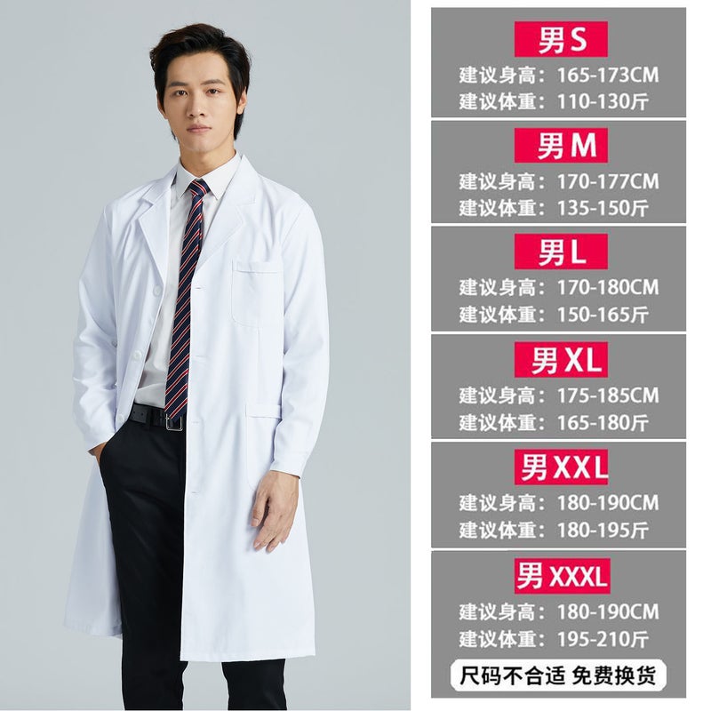 Anti-Static Acid And Alkali Water-Proof Lab Coat White Coat Long-Sleeved Chemical Biology Laboratory Research Medical Student Work Clothes - Image 5