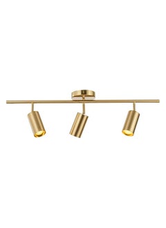 SP Gold Adjustable Track Lighting 3 Light Modern Ceiling Spotlight Modern Brushed Brass Flush Mount Ceiling Light Industrial Ceiling Pendant Light for Kitchen Utility Living Room  - Image 1