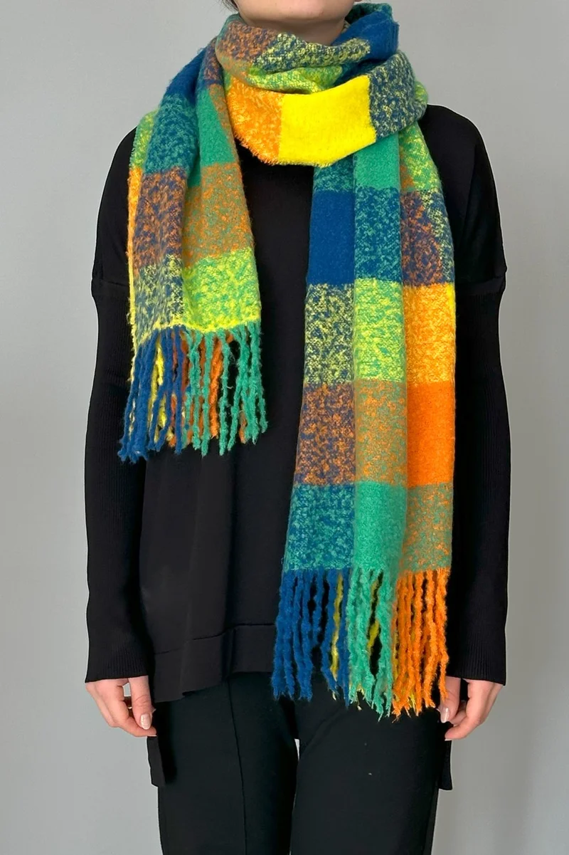 REMSA Tassel Boucle Scarf Shawl 45X200 cm 1292 Orange