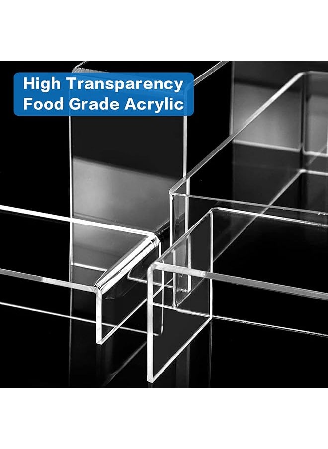 erorex Inch 6 Pcs Large Acrylic Risers 4 Inch Widen Clear Rectangular Amiibo Pop Figures Acrylic Display Stand  - Image 4