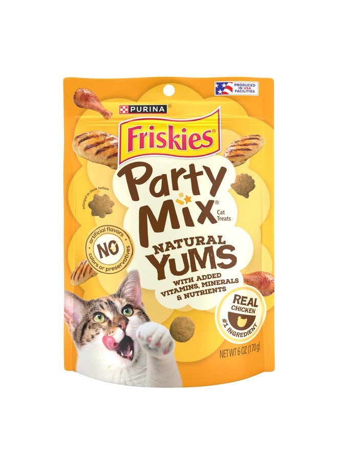 Friskies Purina Friskies Natural Cat Treats, Party Mix Natural Yums With Real Chicken & Vitamins, Minerals & Nutrients - Image 1