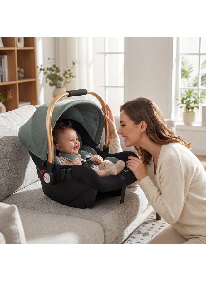 NIVORRA 3-in-1 Infant Car Seat & Carry Cot – Lightweight Portable Baby Carrier with 360° Safety Protection, Adjustable Canopy & 3-Point Harness for Newborns (0-15 Months) - Image 5