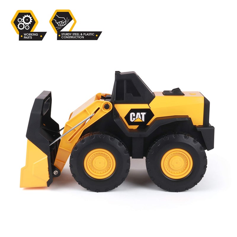 Cat Construction Toys, Steel Wheel Loader 16â€ - Real Steel Body, Working Arm & Bucket, Oversize All-Terrain Wheels, Heavy-Duty Construction Vehicle for Indoor/Outdoor Play, Kids Ages 3 + - Image 5