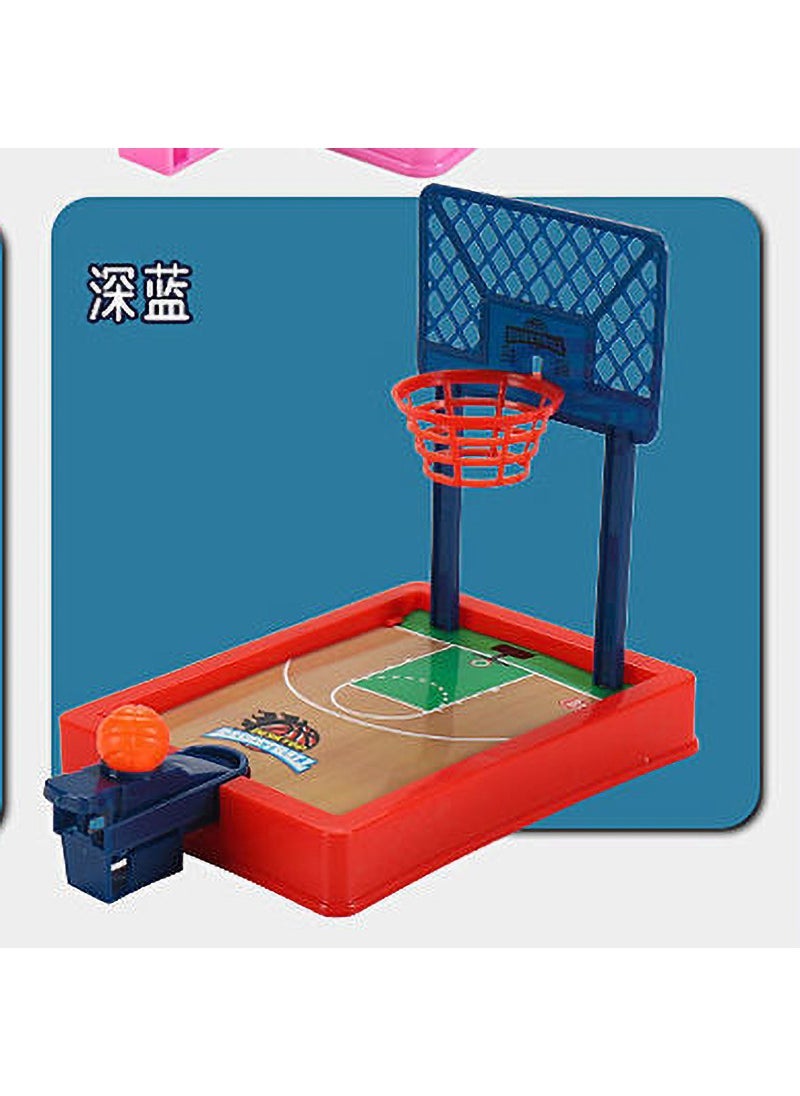 Mini finger catapult basketball machine children Table pitching basketball machine baby desktop fun interactive small toys Dark blue basketball machine with 4 balls (bag)