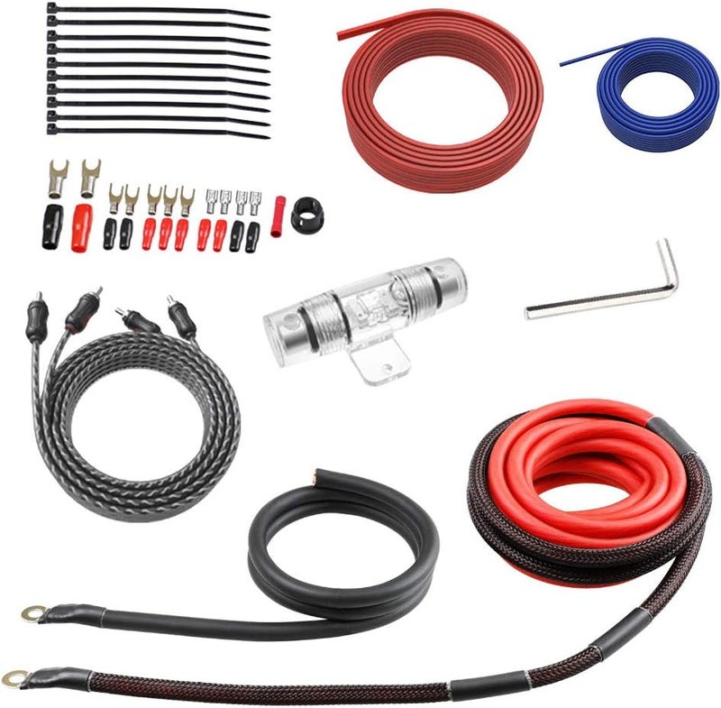 ROCKRIX Car Audio Cable Amp Wiring Kit - 20ft 4 Gauge Power Cable Amplifier Install Wiring Kit - Image 1