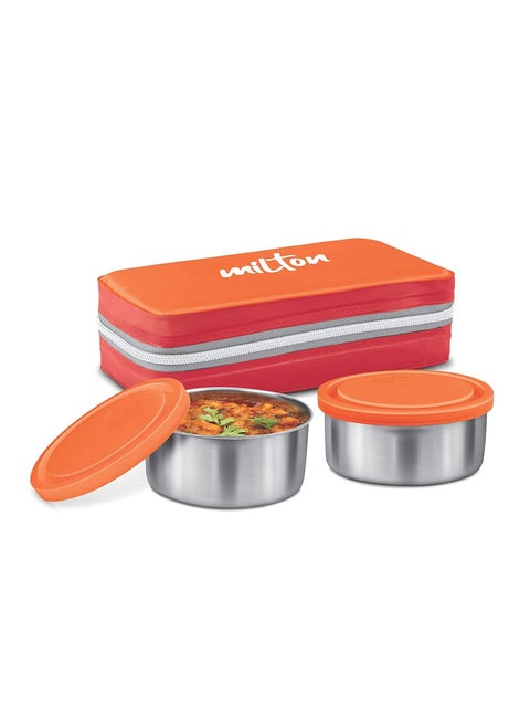 Mini Lunch Insulated Tiffin With 2 Containers, 560 Ml Each, Red