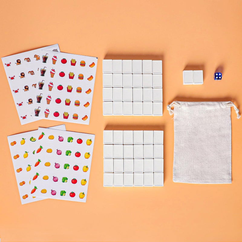 GRACIAS Mahjong Block Set, 50 Plastic Tiles (1.18â€) with DIY Stickers, Portable Mahjong Set with A Carry Bag, Mahjong Tile Game - Image 2
