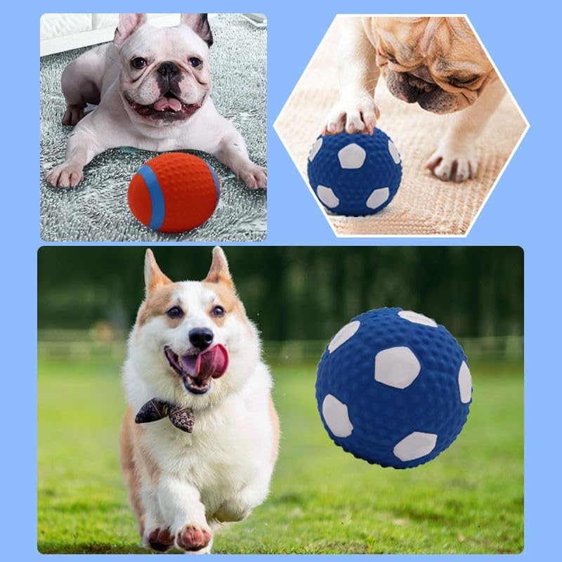 Natural Latex Squeaky Dog Toy - High-Bounce Chew Ball for Small/Medium Puppies - Image 2