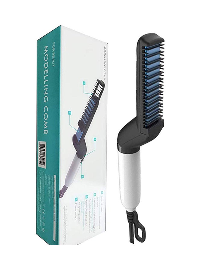 Alyashmac Multifunctional Beard Straightener Modelling Comb Black/White