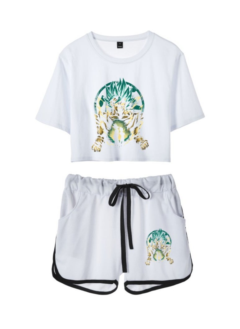 KUYING New Dragon Ball Dance Umbilical Short Sleeve Shorts Set  - Image 1