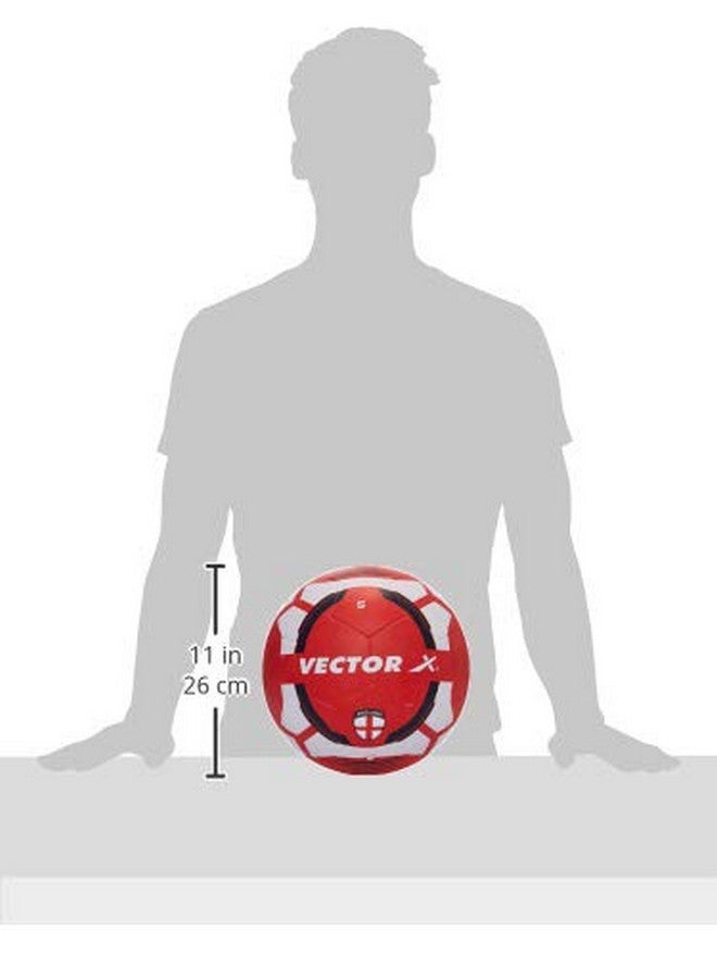Vector X Country Colour England Rubber Moulded Indoor/Outdoor Football with Latex Bladder, White-Black-Red, Size 5, Suitable for Match and Training for Adults 15+ Years - Image 3