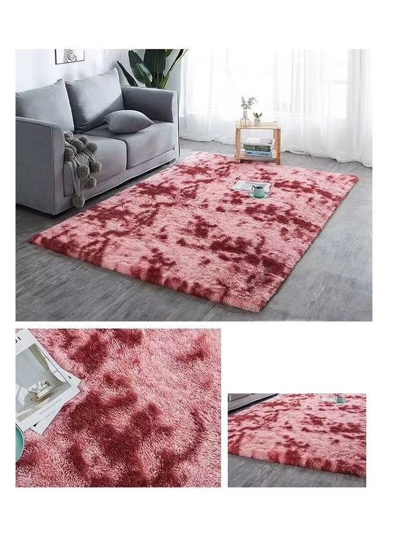 BAIG Soft Touch Area Rug Bedroom Anti-Skid Yoga Carpet Shaggy Rugs Fluffy Motley Tie-dye Carpets - Image 1