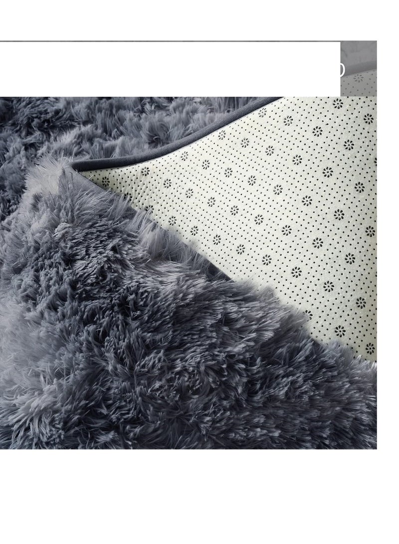 BAIG Soft Touch Area Rug Bedroom Anti-Skid Yoga Carpet Shaggy Rugs Fluffy Motley Tie-dye Carpets - Image 2