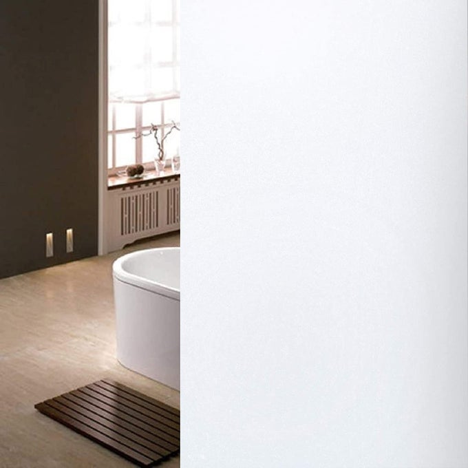 FROSTED GLASS WINDOW FILM 24 X 118 INCH BATHROOM WINDOW PRIVACY FILM STATIC CLING WINDOW COVERING FOR OFFICE LIVING ROOMWHITE