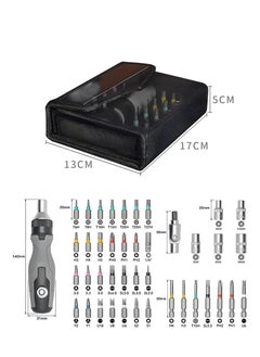 SYOSI Screwdriver Set, Magnetic Ratchet Screwdriver Set, 41 in 1 Multi-bit Ratchet Screw Drivers, Slotted/Philips/Torx/Hex, with Portable Storage Bag for computer/Bike/Car/Electronics/Maintenance  - Image 2