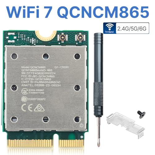 DERAPID WiFi 7 QCNCM865 M.2 Key E WiFi Card BT5.3 Tri-Band Network Card 5800Mbps M.2 Wireless Adapter for AMD Motherboards Win 11 Only - Image 2