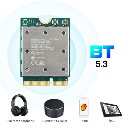 DERAPID WiFi 7 QCNCM865 M.2 Key E WiFi Card BT5.3 Tri-Band Network Card 5800Mbps M.2 Wireless Adapter for AMD Motherboards Win 11 Only - Image 4