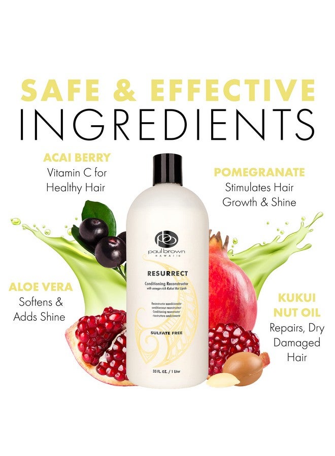 Paul Brown Hawaii Aul Brown Hawaii Resurrect Salon Quality Conditioner ; Hydrate & Treat Damaged Hair ; Antioxidantrich Kukui Nut Oil For Ultimate Hair Moisturization ; Safe For Color Treated Hair (33 Oz.) - Image 3